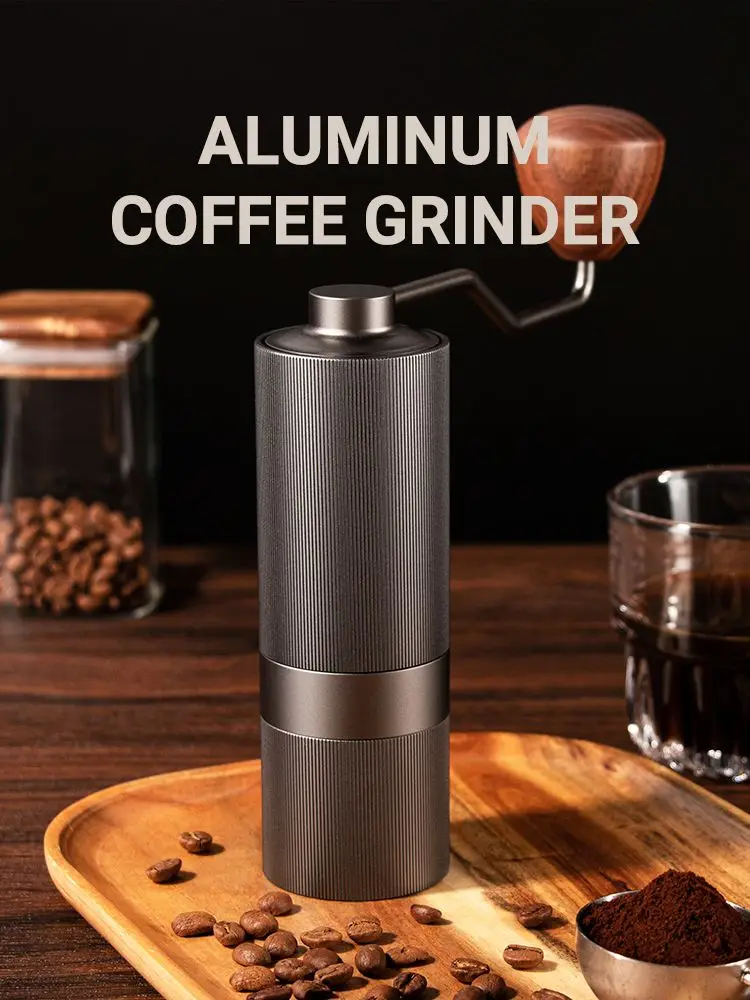 Small Portable Conical Hand Burr Manual Coffee Bean Grinder With Five