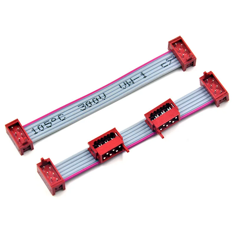 Micro-Match 1.27MM Pitch Red IDC Flat Ribbon Cable 4/6/8/10/12/14