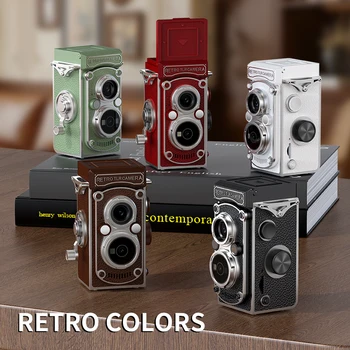 Retro Mini Camera CMOS Dual Reflex Digital Camera 1.54-inch IPS Screen 64MP High-definition 1080P Video MicroSD Aluminum