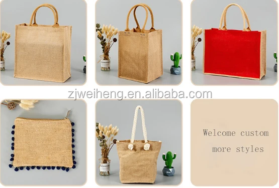 Shopping Bags Linen Bag Hand-painted Cotton Sacks Jute Portable Sacks Foldable Shopping Bag supplier