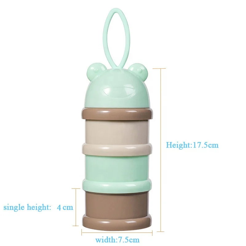 Plastic 3 Layers Infant Formula Dispenser Baby Milk Powder Container