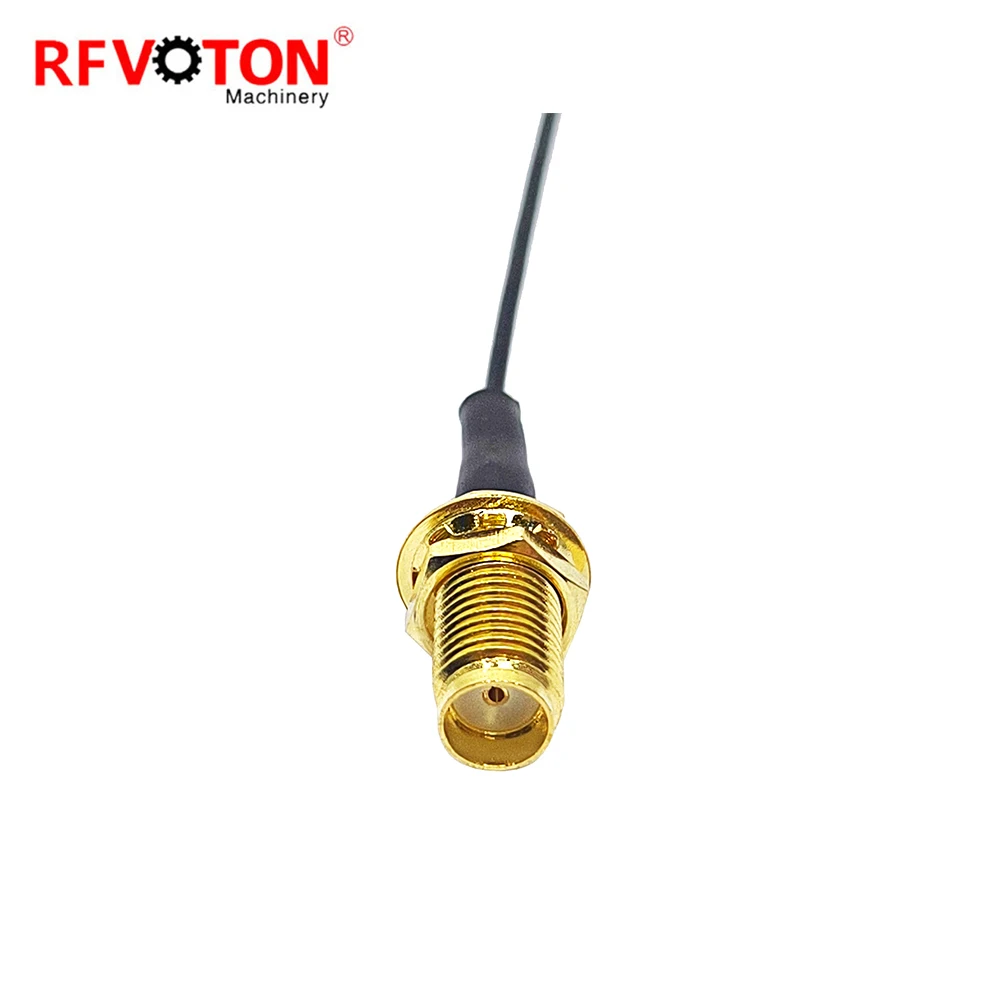 Fabriklieferung: SMA-Buchse (weiblich) für Durchsteckmontage auf U.FL-MHV-Stecker (weiblich), 1,13 mm, 15 cm, Überbrückungskabel aus Koaxialkabel, Pigtail-Kabelbaugruppe, U.FL auf Lager