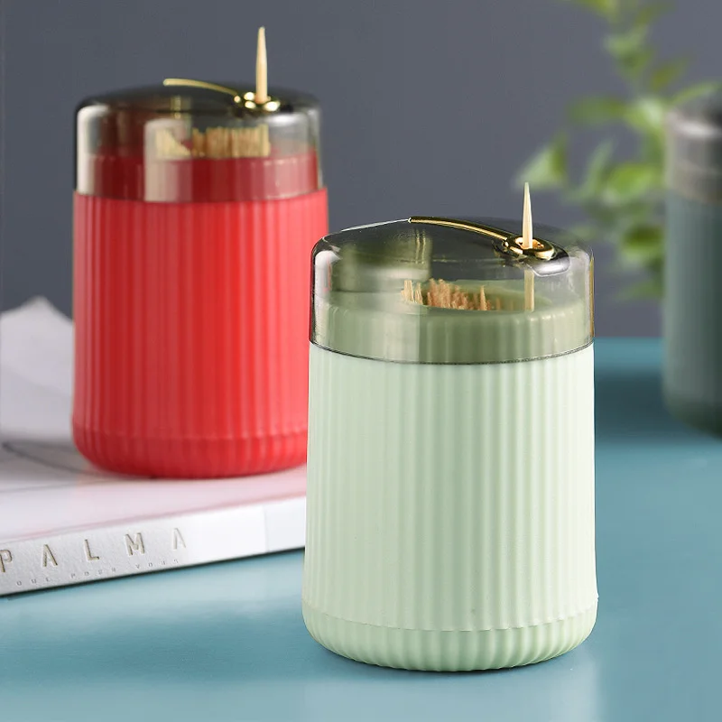 Portable Automatic Press Toothpick Dispenser Storage Box Plastic Toothpick Holder Container Organizer