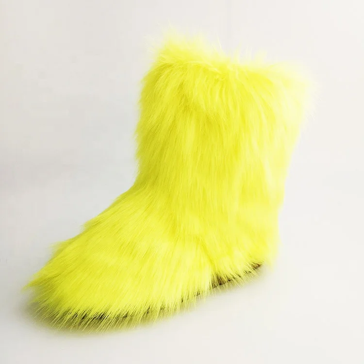 Furry Faux Fur Boots Set for Women & Kids - Fashionable Snow Boots