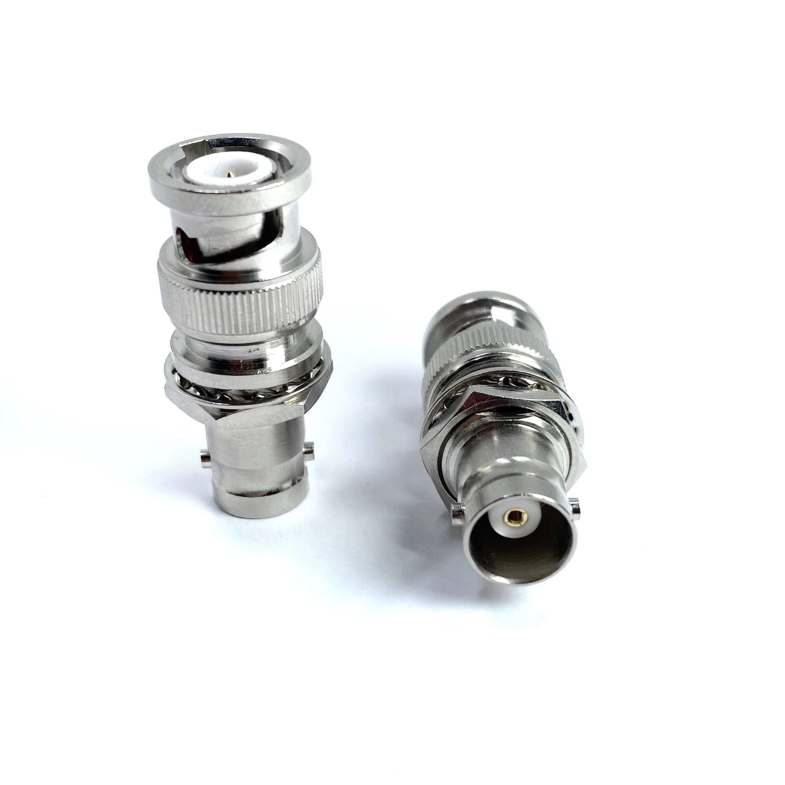 nickel-plated straight adaptor bnc female jack bulkhead to bnc male plug rf coaxial connector adapter supplier
