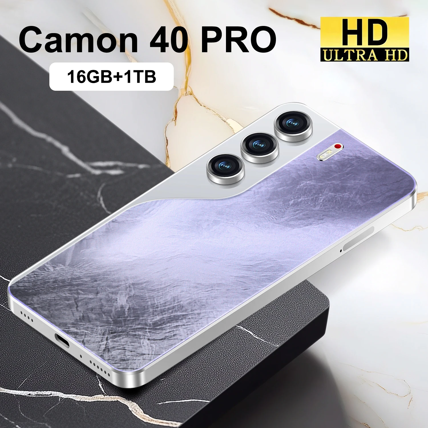 CAMON 40 Pro 5G Dual SIM Free Global 版 TECNO Camon 40 Pro 5G Android Cell Phone (12GB+256GB/WHITE