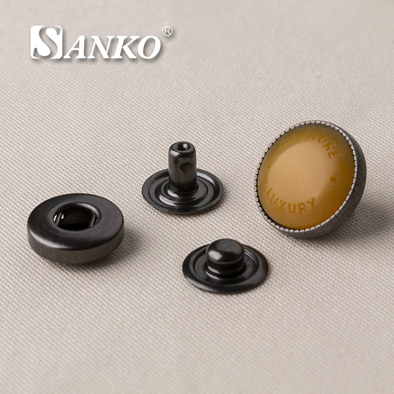SANKO 2026 Custom Logo Stainless Steel Press Snap Button Spring Snap Button for Garment Accessories