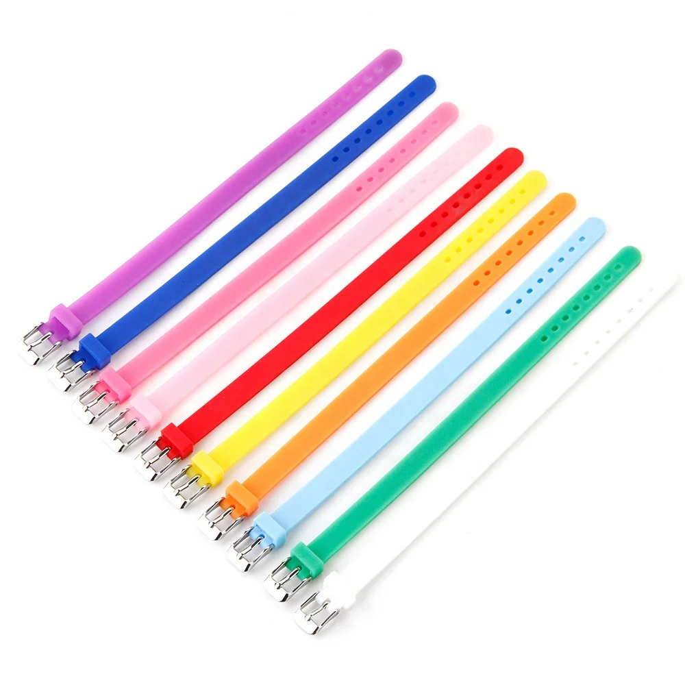 Free Customized 8mm 10mm Color Mixed Silicone Wristbands for Diy Letters