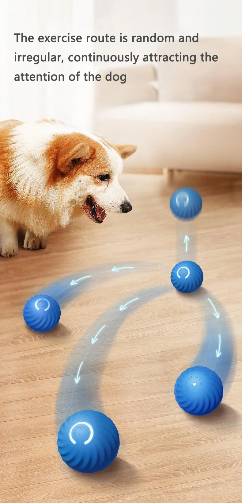 Usb Rechargeable Smart Gravity Jumping Ball Interactive Dog Toy