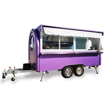 Purple customized high quality hot sale food trailer/ waffle pizza ice cream machine pizza hot dog camper food truck food cart