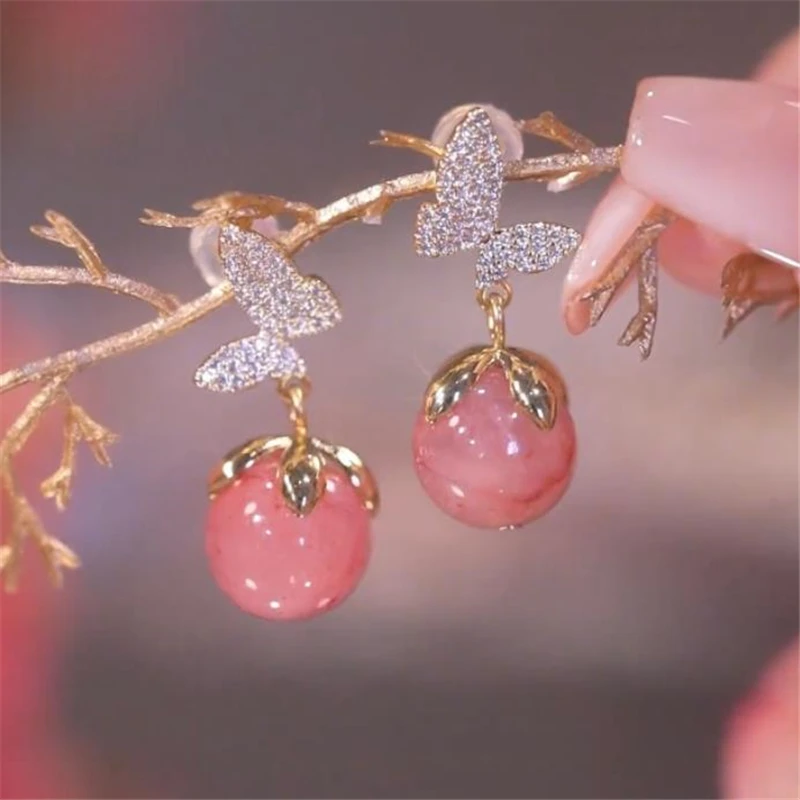 Pink Enamel Oyster Shell Pearl Gold Tone Small Drop Earrings - Etsy