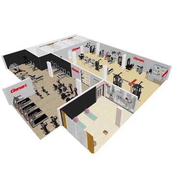 Ganas Guangzhou Professional Complete Indoor Gym Club Hotel Fitness Commercial Gym Equipment With 3d Free Design