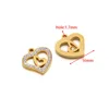 Strass a forma di cuore cavo da 16 mm, foro singolo da 1,7 mm, oro 01.