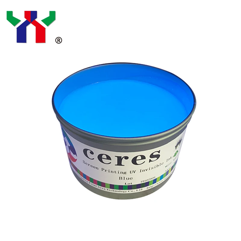 UV Screen Printing Invisible Ink,Colorless to Blue,UV Dry,1kg/can