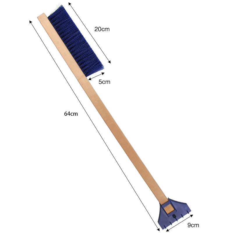 Зимний инструмент для уборки снега 2 в 1 25 'деревянная ручка щетка со скребком льда