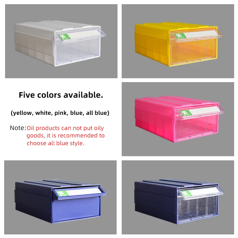 Wholesale Price White Adjustable clear Stackable Plastic Drawer for Warehouse Small Parts Storage Organizer