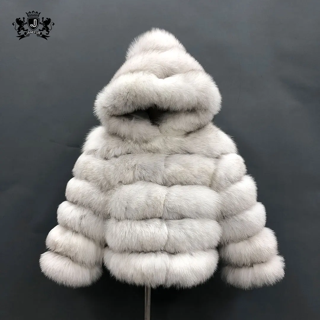 Kids Fox Womens Jacket Janefur Cute Children Fur Coat Hooded Furry