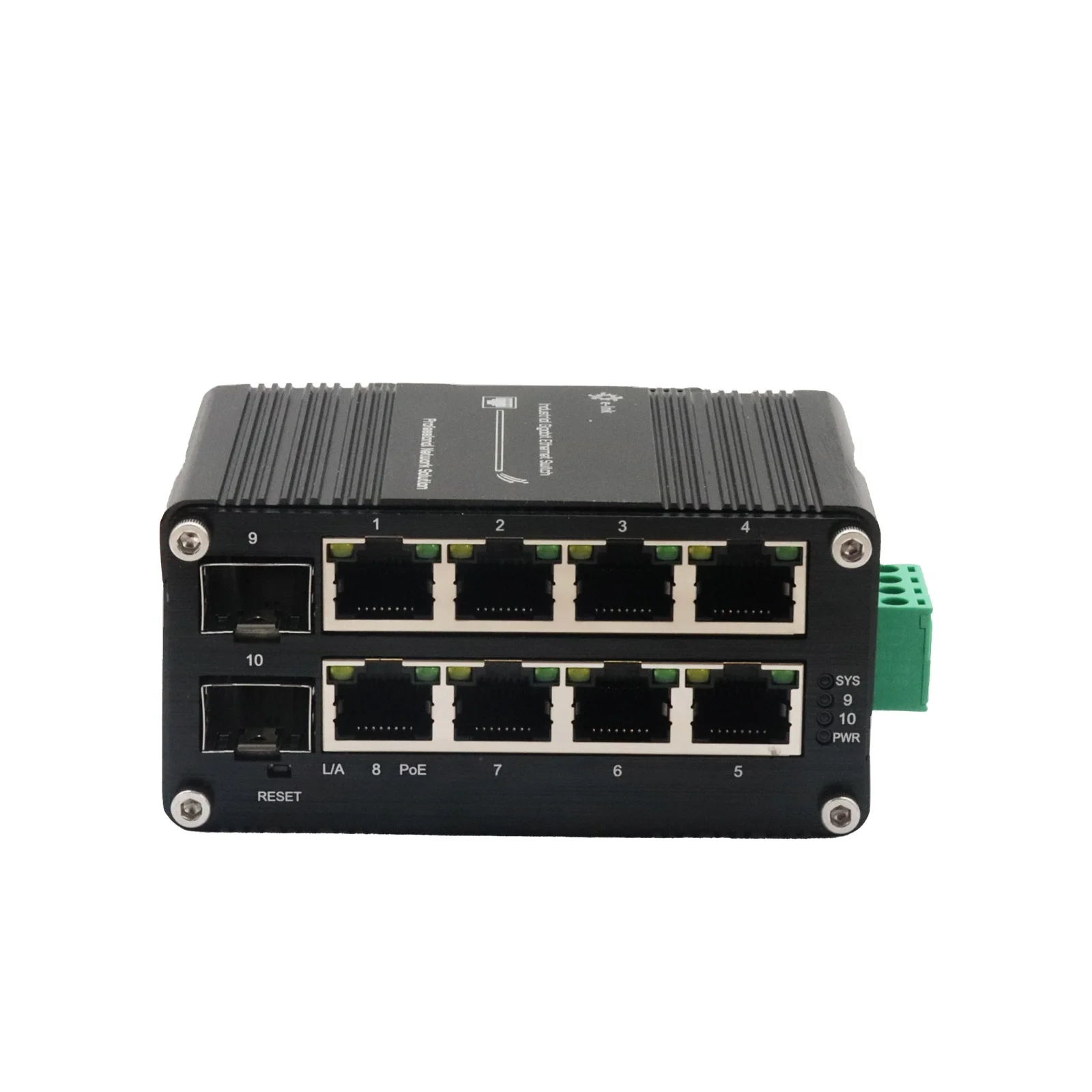 Mini Industrial Managed 8-Port Poe + 2-Port SFP Switch