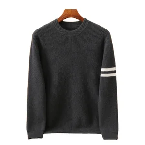 Men's 100% Cashmere Pullover Yuanbao Needle Thickened Cardigan for Winter Leisure
