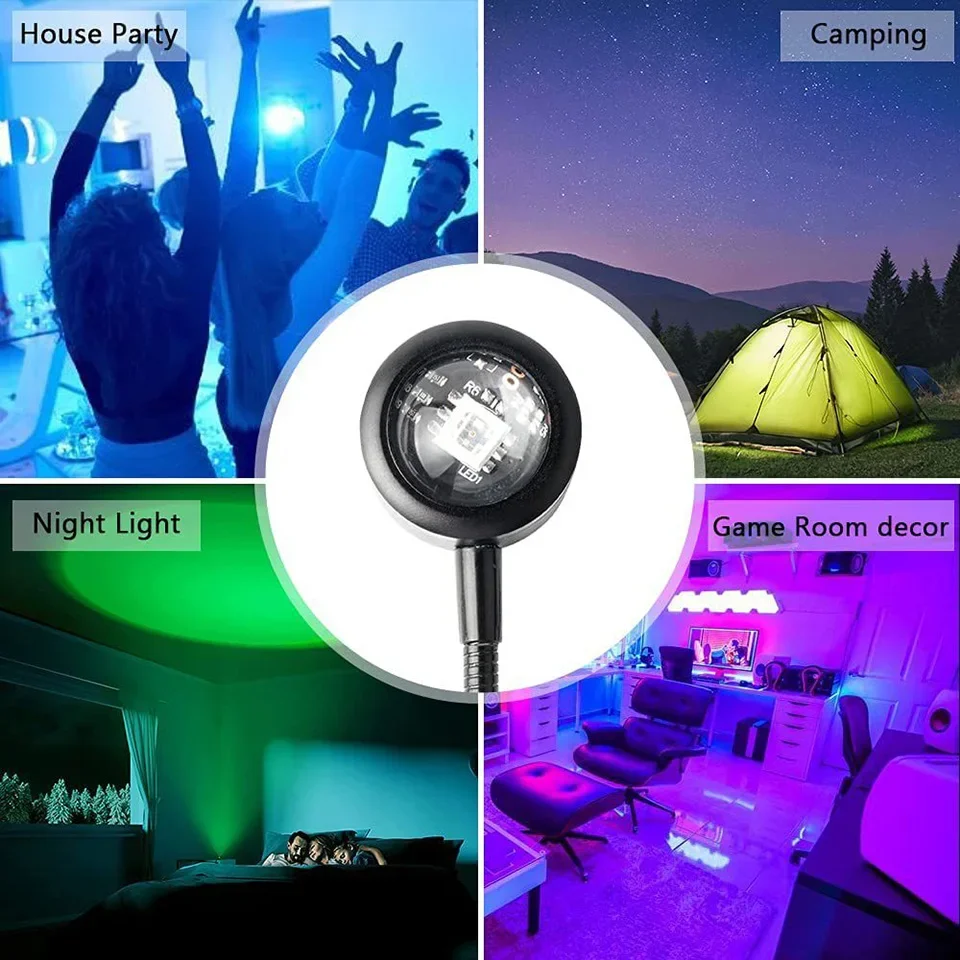 usb sunset lamp rainbow neon night