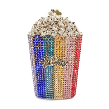 Fashion Design Lady Purse Wedding Gift Luxury Popcorn-shaped Handbag Clutch Bag Party Popcorn Evening Bags Women