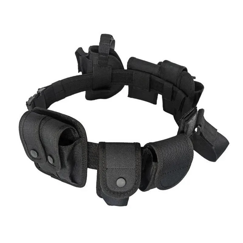 Adjustable Tactical Training Security Duty Belts Multifunctional Flashlight Pouch Sets Utility Belt Hunting Oxford Cloth Belt