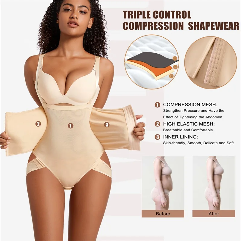 Women Tummy Control Panties Shaper Shoulder Strap Trainer Butt Lift Pull Body Corset Shaping Underwear Waist Trainer Shapewear supplier