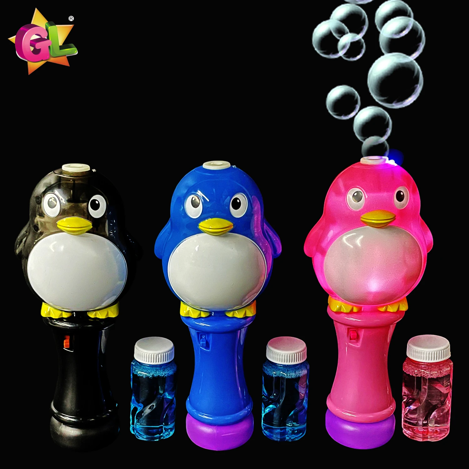 Light Up Bubble Toys Led Mini Penguin Bubble Wands With Sound Fun Gifts ...