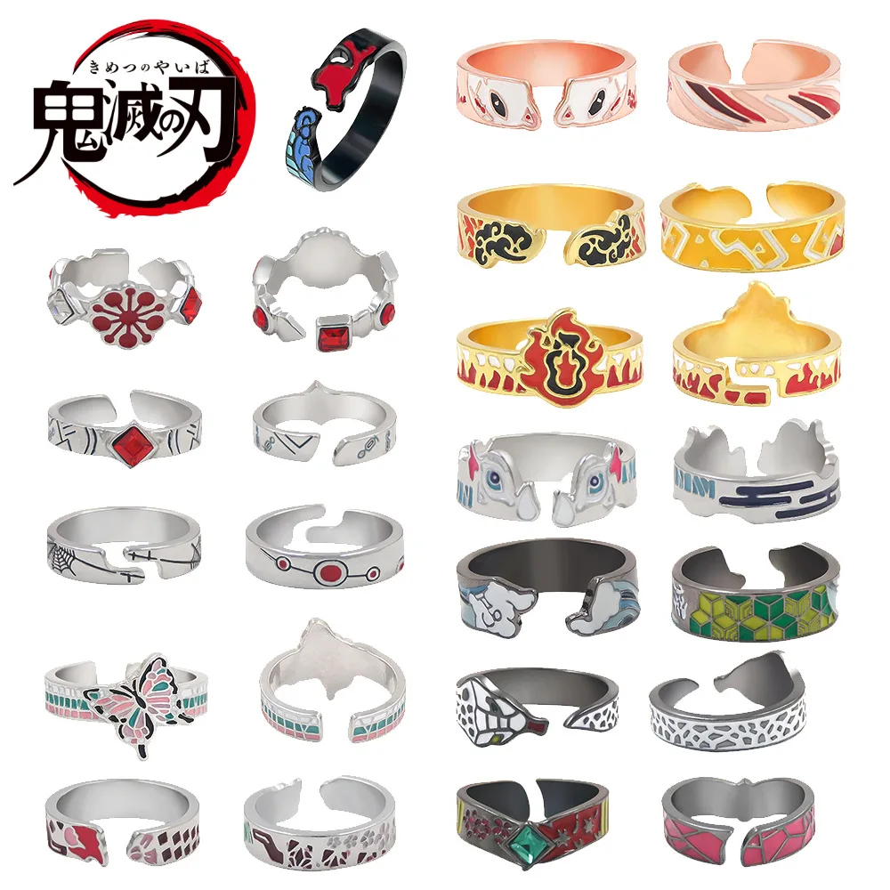 Bague Anime Demon Slayer - Giyuu, Rengoku, Inosuke - Cosplay Réglable Unisexe | Bijou Collection
