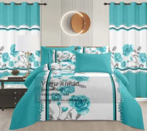 Hotel Bed Sheet Set Sabanas 2800Series Brushed Polyester Floral Bedsheet Set King Queen Bed Sheet Set