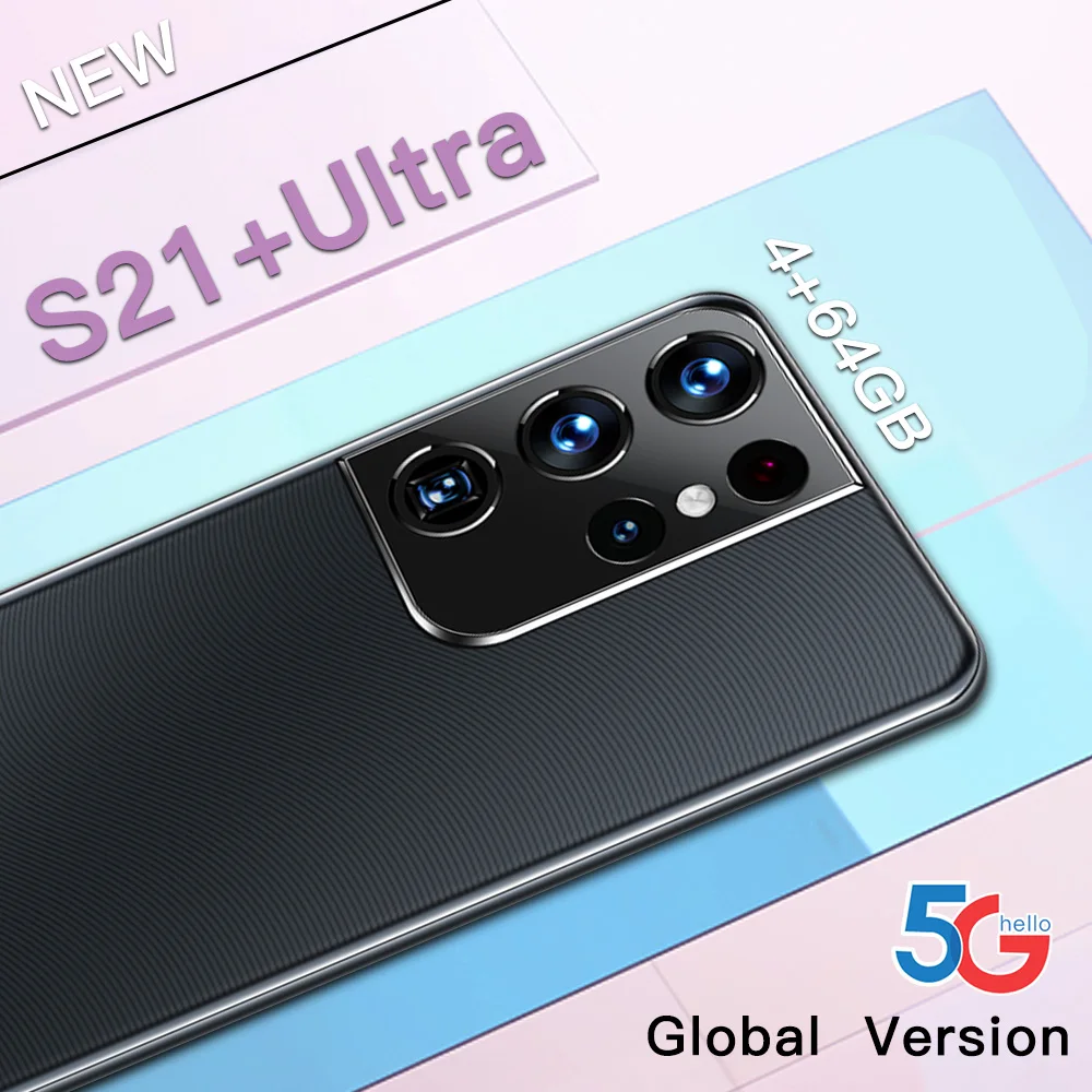 S21 + ul-tra новый дешевый мобильный телефон 5g двойная карта двойной режим ожидания 6,8 дюймов ul-tra Прозрачный большой экран Android 11,0 мобильный телефон