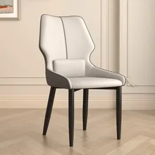 Modern Minimalist Chairs, Dining Chairs, Carbon Steel Brackets, Leather Backrests, Seat Cushions, Dining Chairs, Furniture