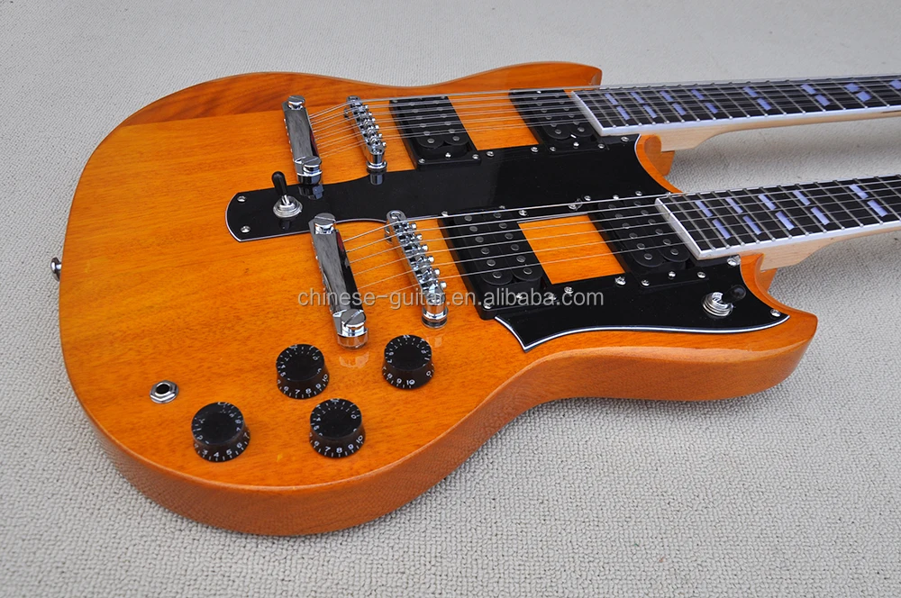 Flyoung Cheap Price Guitars Double Neck Guitar 6 + 12 Strings Electric
