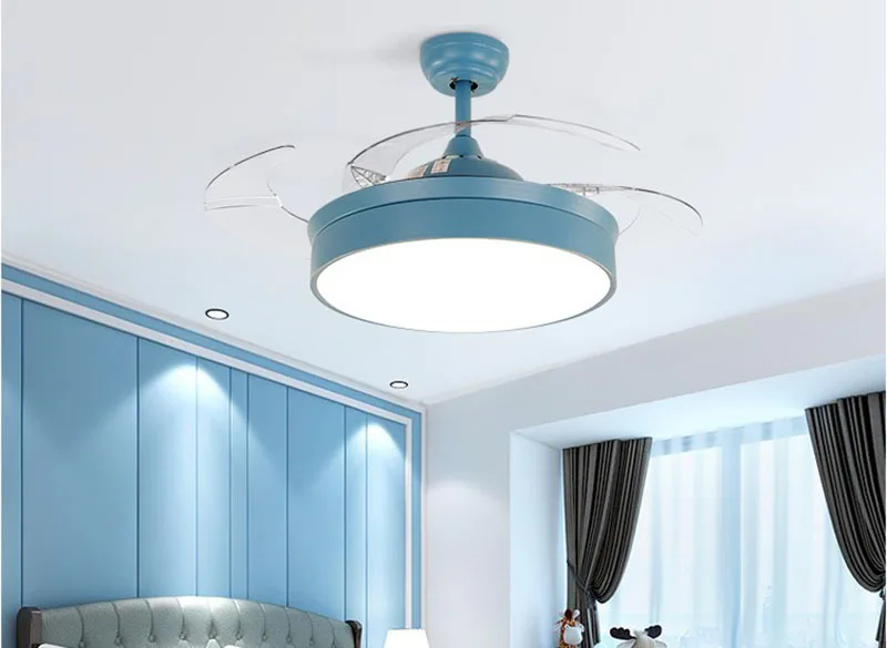 Modern Ceiling Fans with Lights Led Dimmable Ceiling Fan with Remote Face Mount Ceiling Fan Light
