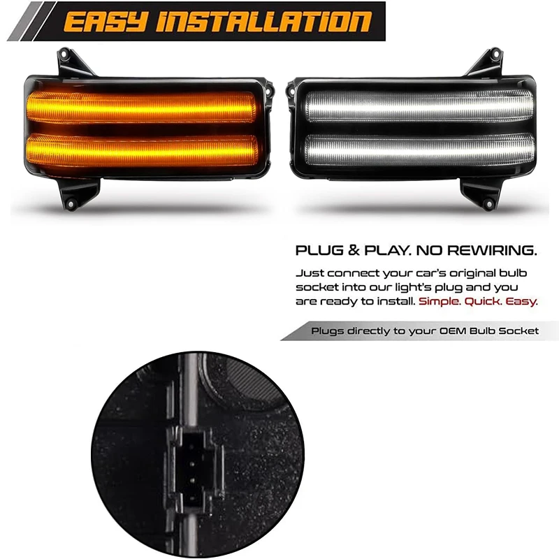 Smoked LED Side Mirror Signal Lights For 2020-2024 GMC Sierra 2500HD/3500HD – Dynamic Amber/White, Plug & Play, Pair