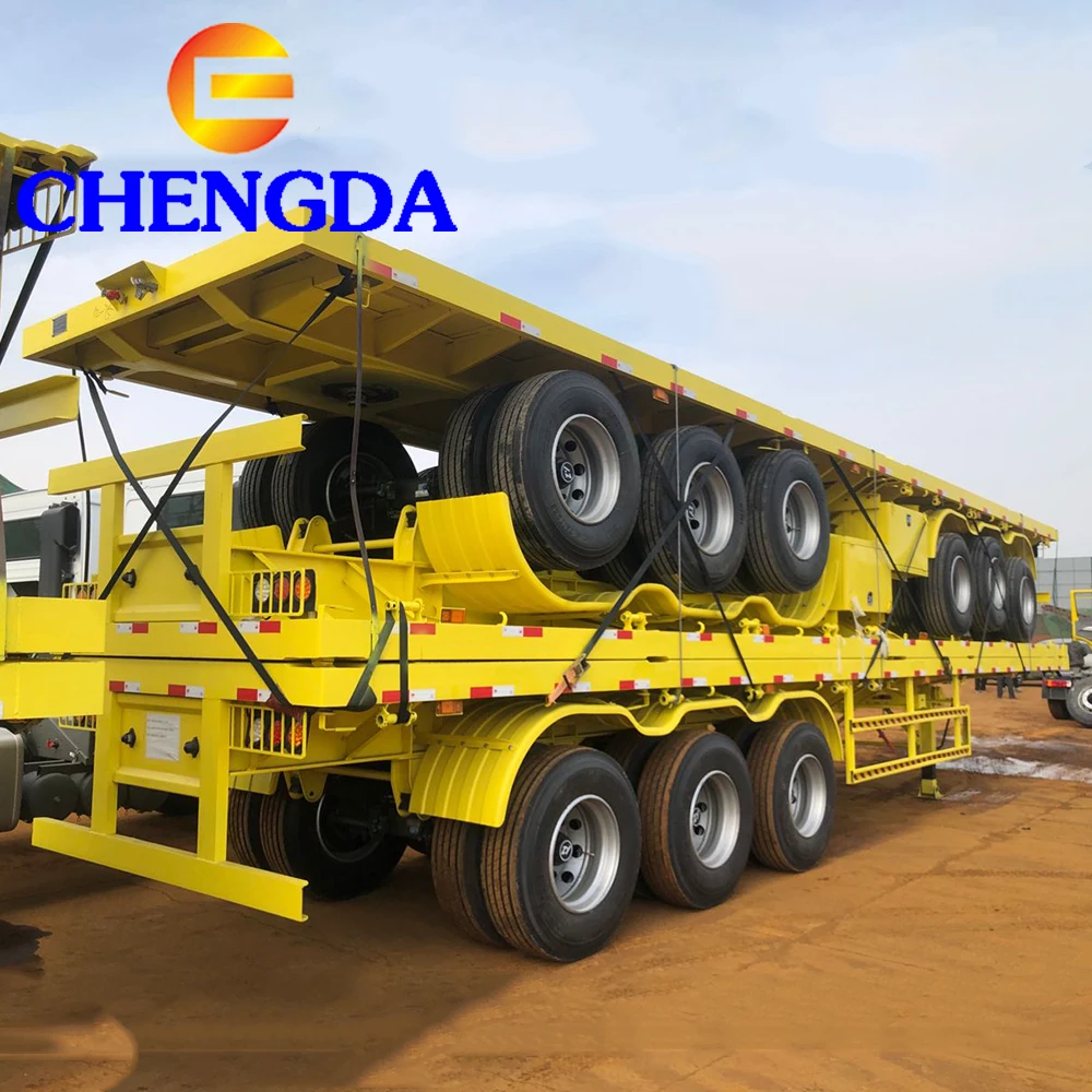 Tri-axi 30 40 Ton Low Flatbed Semi Trailer