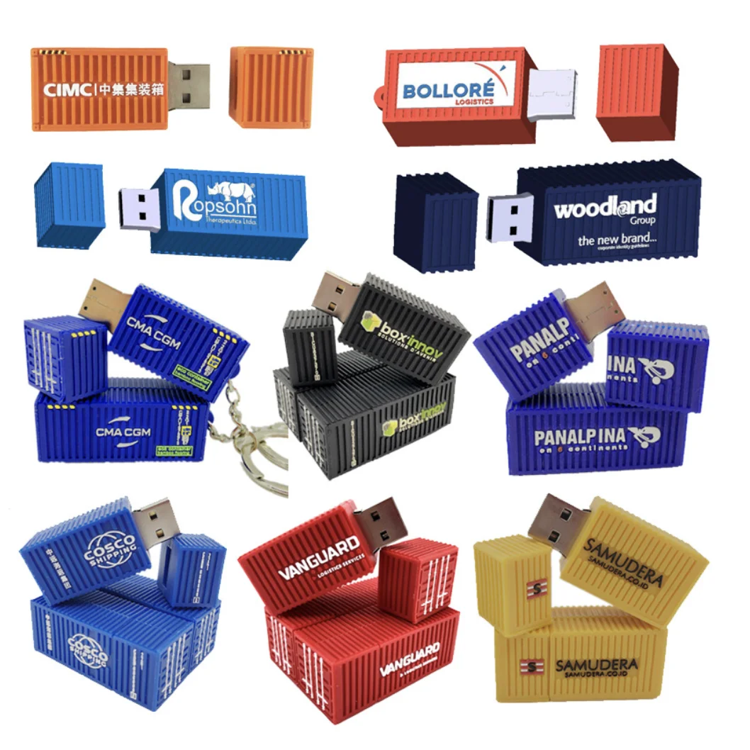 Container Flash Patch Company Logo Gift Shipping Container Shaped USB Flash Drive