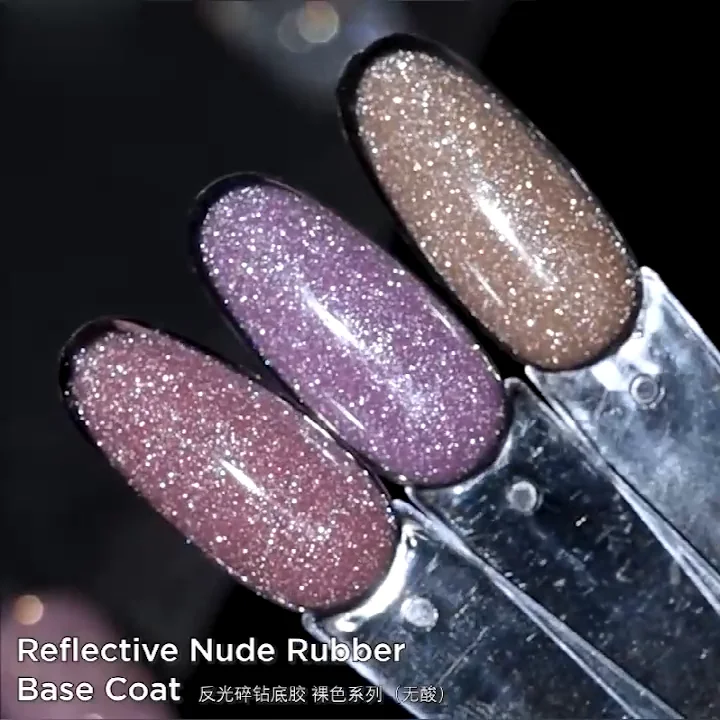 Oem Reflective Glitter Nail Supplies 5ml Shiny Diamond Gel Base Coat
