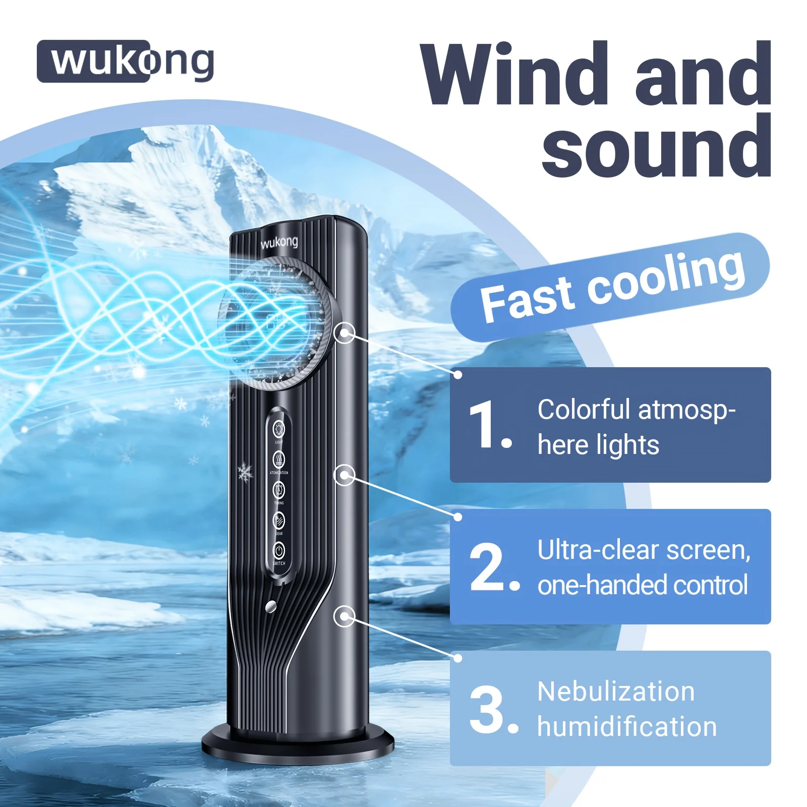 USB Multi-Function Portable Air Conditioner Fan Cooler Mechanical Control 6-Speed Adjustable Lightweight Design RV Use