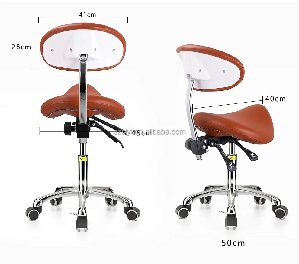 Ergonomic Dental Stool PU Leather Assistant Saddle Chair for Hospitals Dental Doctor Stool