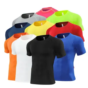 Customized Fitness Gym T-shirt Quick-drying Breathable Muscle Mens Sportswear Sleeve T-shirt