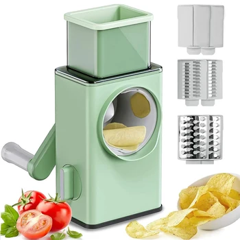 3 in 1 Multi-Function Rotary Manual Vegetable Cutter Cheese Grater