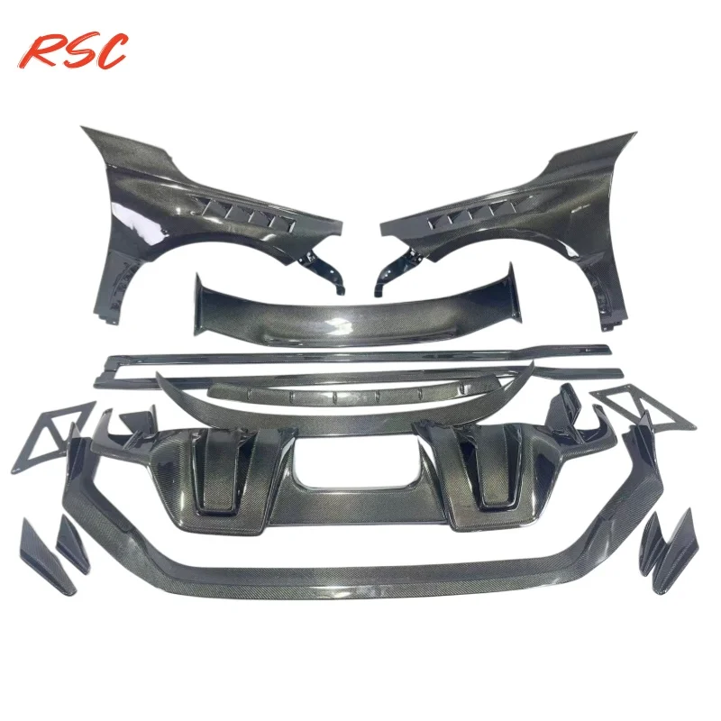 Carbon Fiber Front Lip Side Skirts Rear Diffuser For Civic Type R FL5