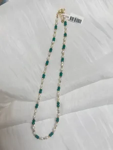 YOB   New Trend Fine Pendant Necklace Exquisite Simple Light Luxury Vintage Style Freshwater Pearl Zircon Link Chain for Parties