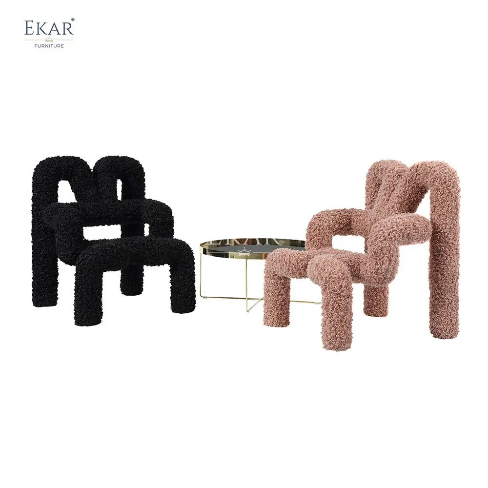 Modern Metal Frame Spider-Shaped Lounge Chair with High-Density Foam