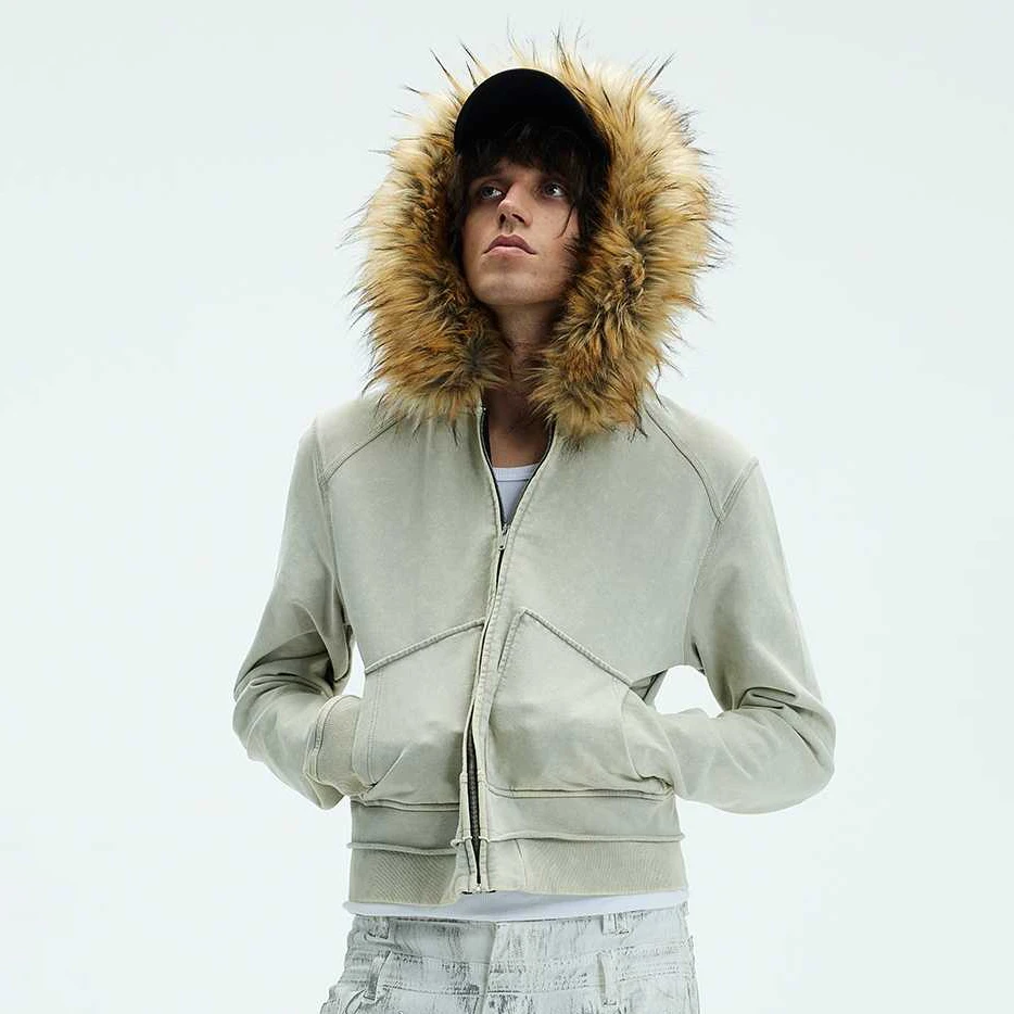 Shop High Quality Streetwear Hoodie with Detachable Faux Fur Collar