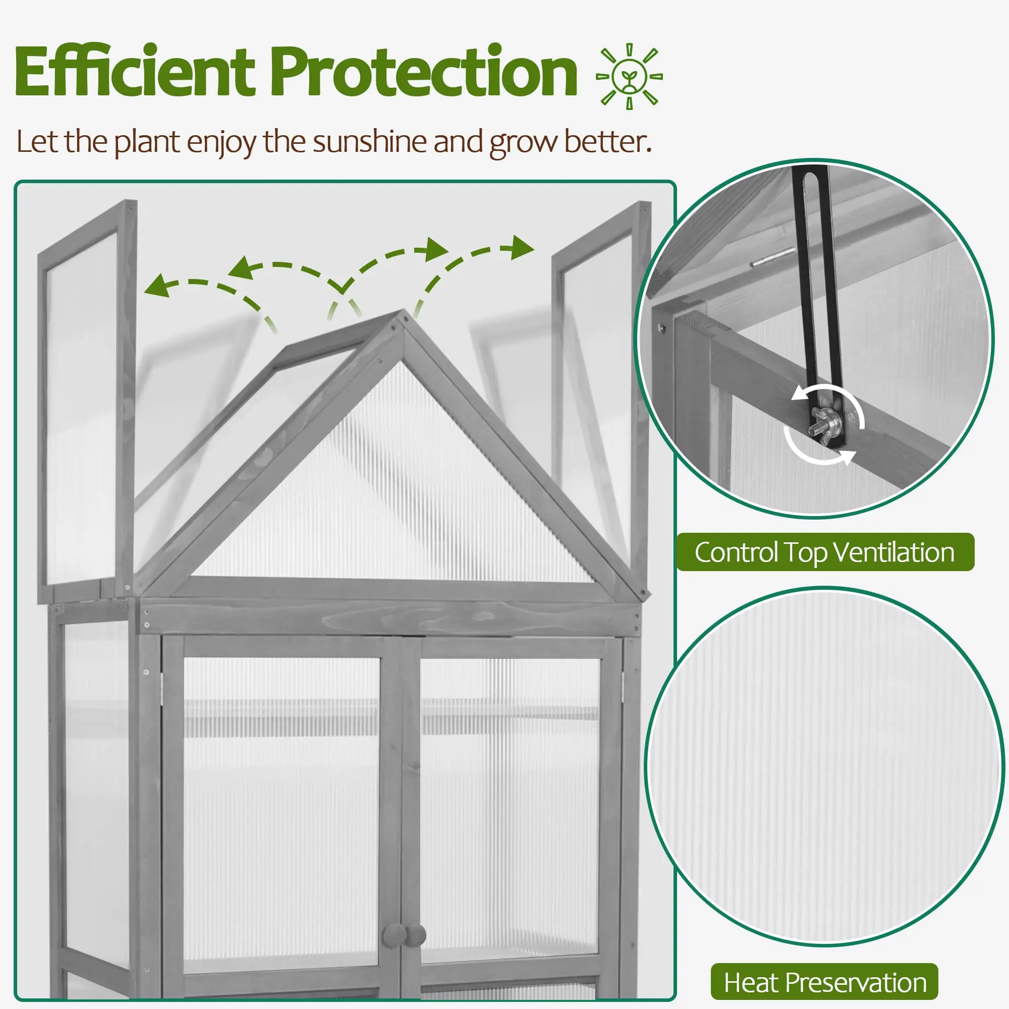 Садовый портативный мини-шкаф для теплицы с деревянной рамкой приподнятыми цветами Защита полки наружного использования в