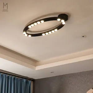 Modern Kitchen Island Black Iron Retro Ceiling LED Lamp Vintage Long LED Ceiling Light for Bedroom