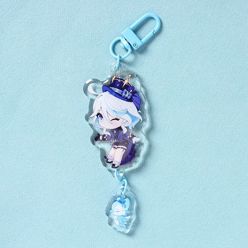 Personalized Custom Character Printed Double Side Epoxy Resin Linked Keychain