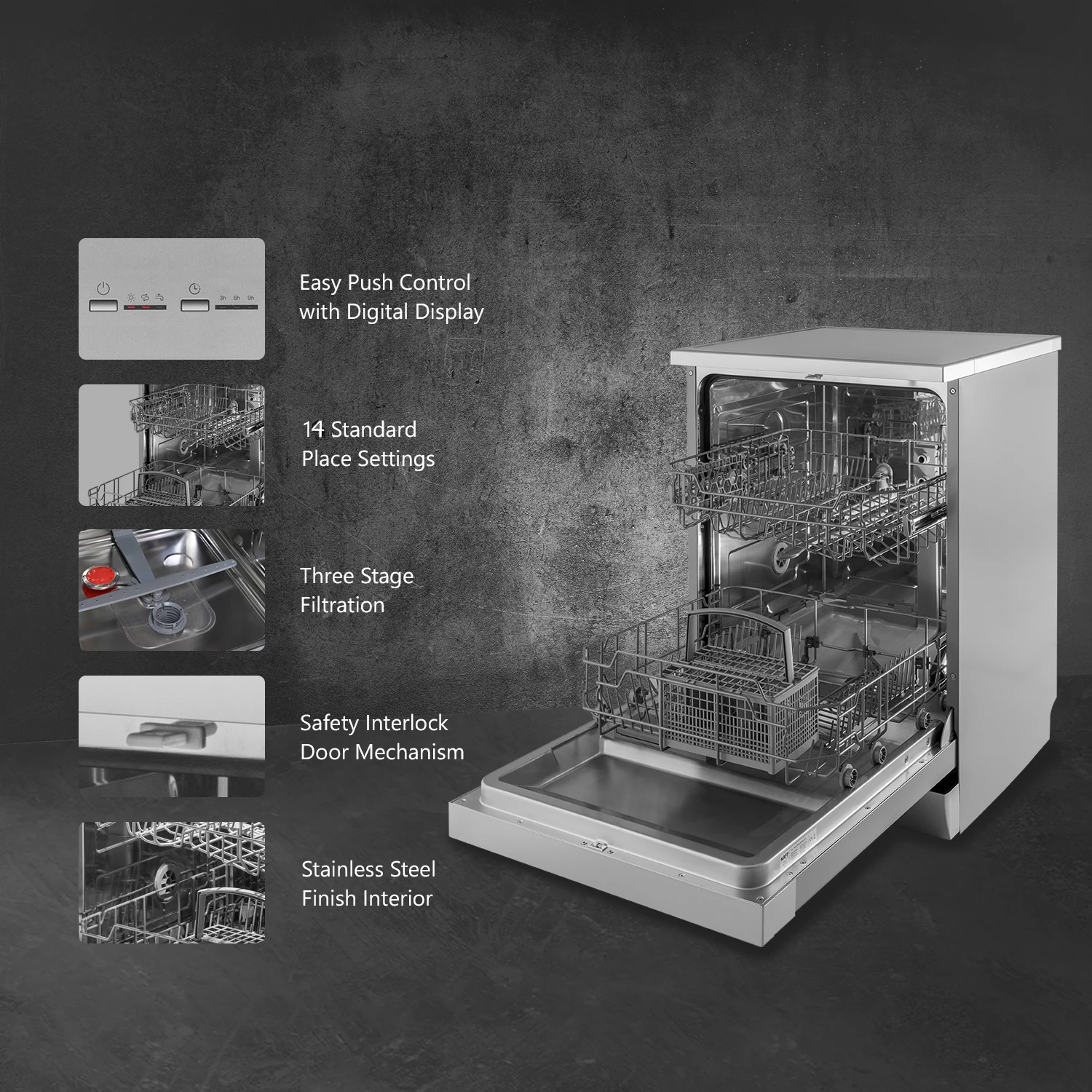 Modern Intelligent Kitchen Dishwashers 60cm Dishwashing Machine Built